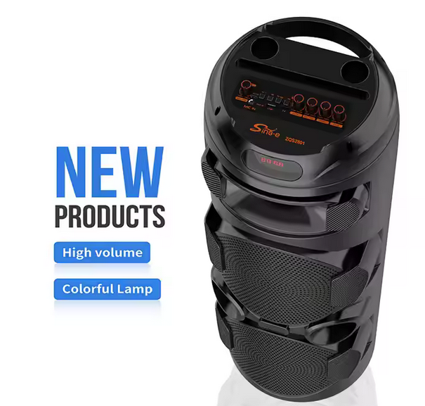 DVIEJŲ 8 COLIŲ „BLUETOOTH“ GARSIAKALBIS SU BELAIDŽIU MIKROFONU