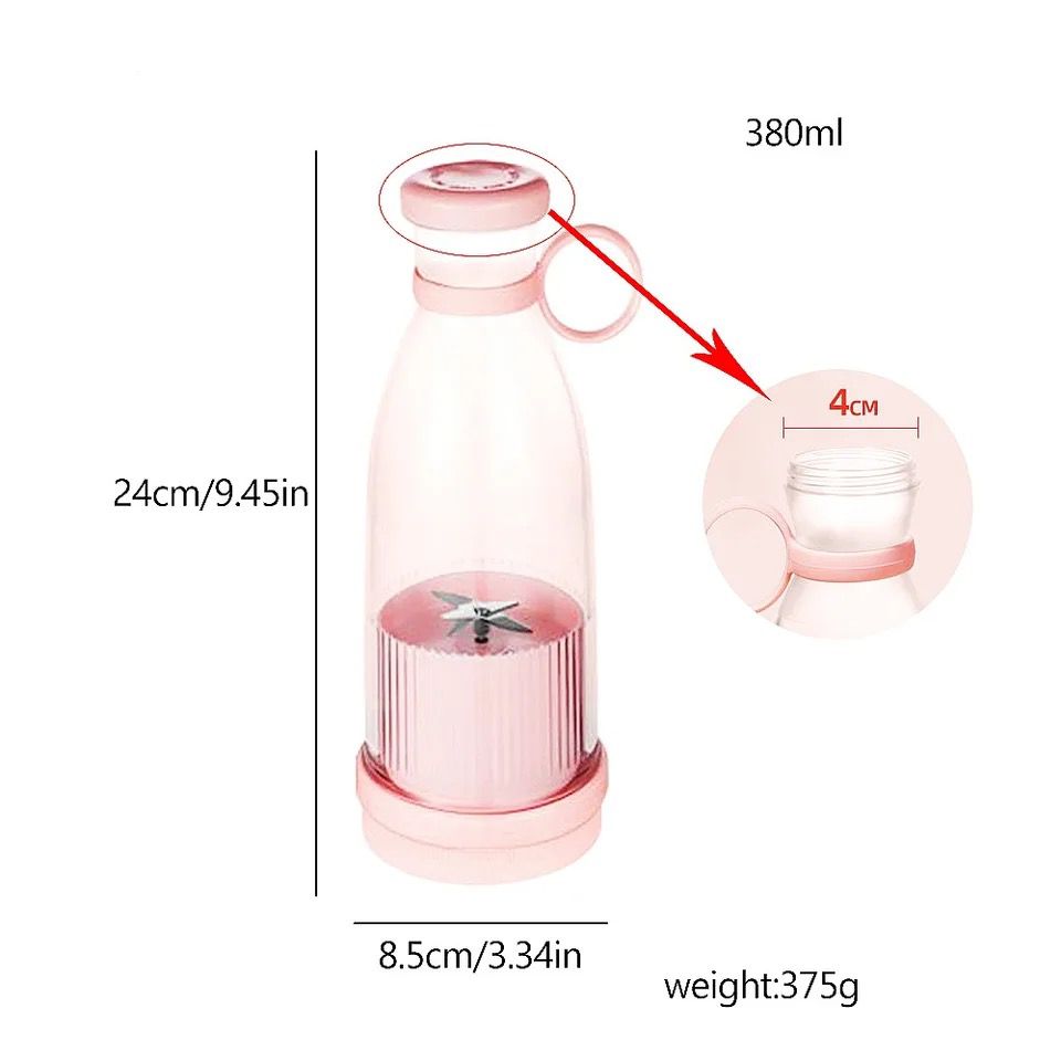 NEŠIOJAMAS PLAKIKLIS BUTELIO FORMA 420 ml