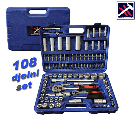108 dalių galvučių rinkinys Hammer Tools