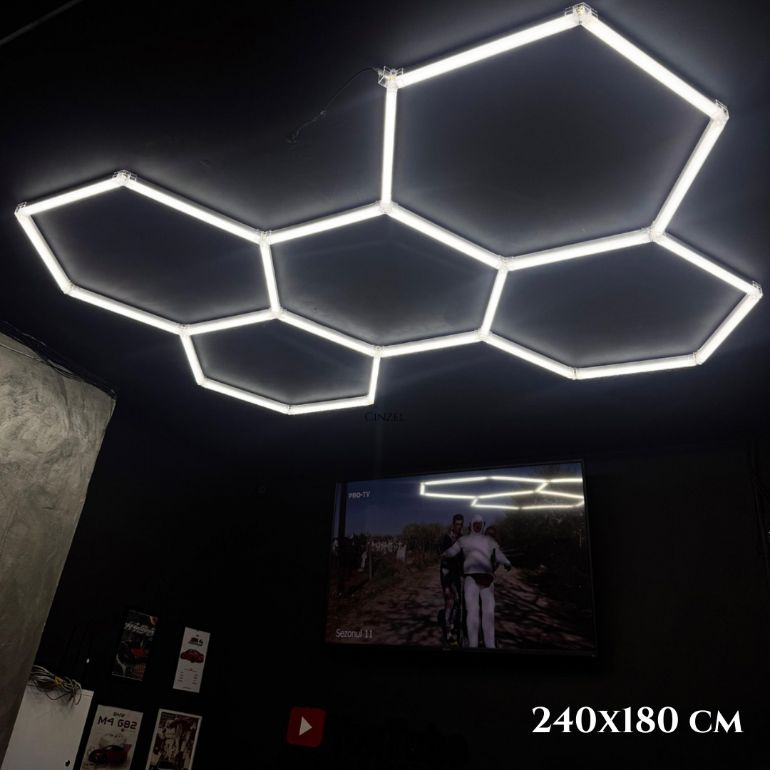 LED lubinis šviestuvas Hexagon 240×180 cm