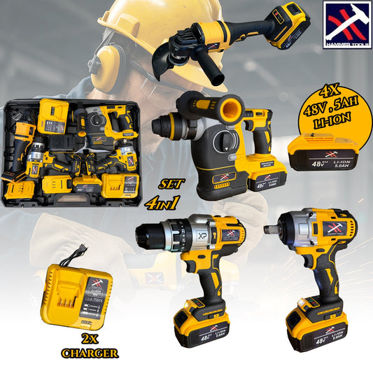 HAMMER TOOLS 4in1 rinkinys - 4x48V 5Ah Li-Ion