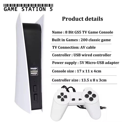 Game Station 5 – retro konsolė su 200 žaidimų + 2 valdikliai