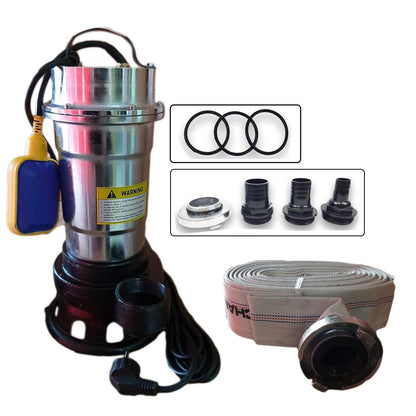 INOX pompa su plūde + žarna 20m