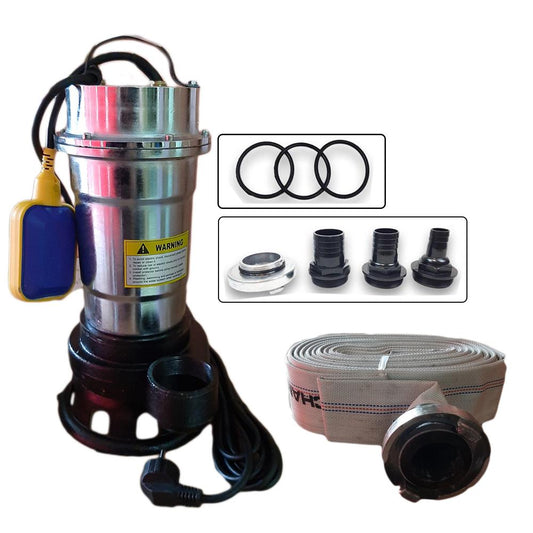INOX pompa su plūde + žarna 20m