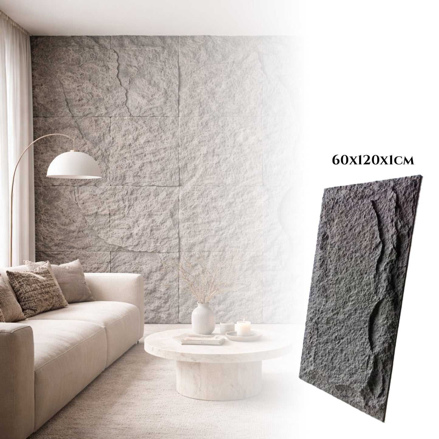 3D sienų plokštė - Stone