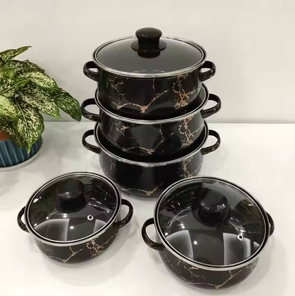 MODERNUS 5 DALIŲ PUODŲ RINKINYS