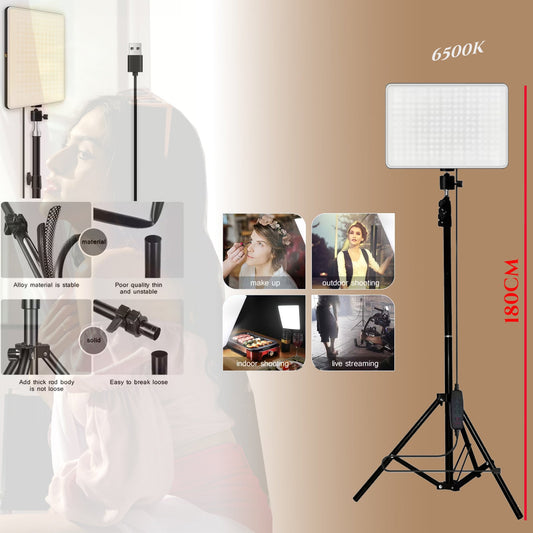 LED studijos apšvietimas 6500K su stovu