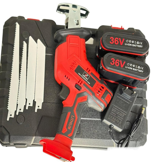 AKUMULIATORINIS KARDINIS PJŪKLAS X2 AKUMULIATORIAI SU NEMOKAMAIS 4 PJŪKLELIAIS HAMMER TOOLS
