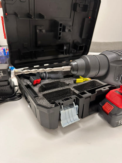 AKUMULIATORINIS SMŪGINIS GRĘŽTUVAS 2x5.0Ah Li-ION AKUMULIATORIAI 26mm SU ANTGALIAIS HAMMER TOOLS