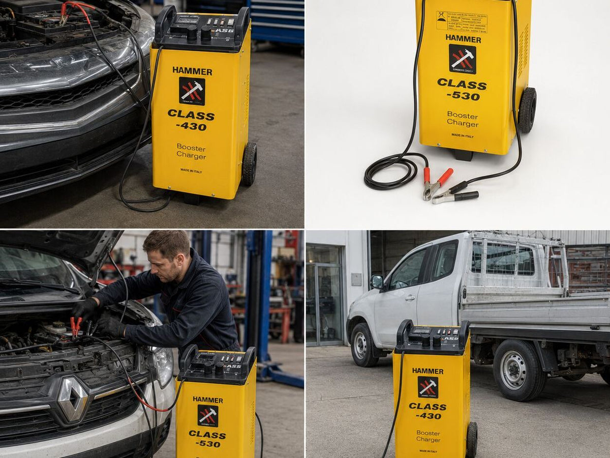 HAMMER TOOLS CLASS – Automatinis įkroviklis ir starterio stiprintuvas 12V/24V