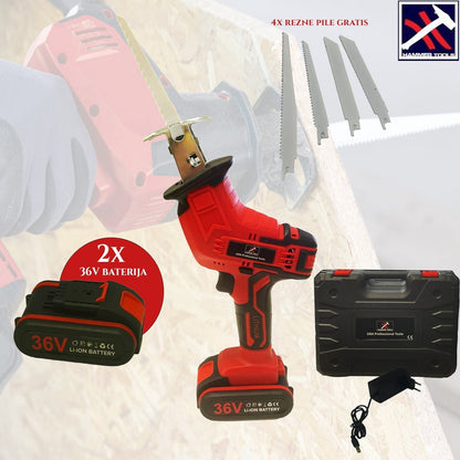 AKUMULIATORINIS KARDINIS PJŪKLAS X2 AKUMULIATORIAI SU NEMOKAMAIS 4 PJŪKLELIAIS HAMMER TOOLS