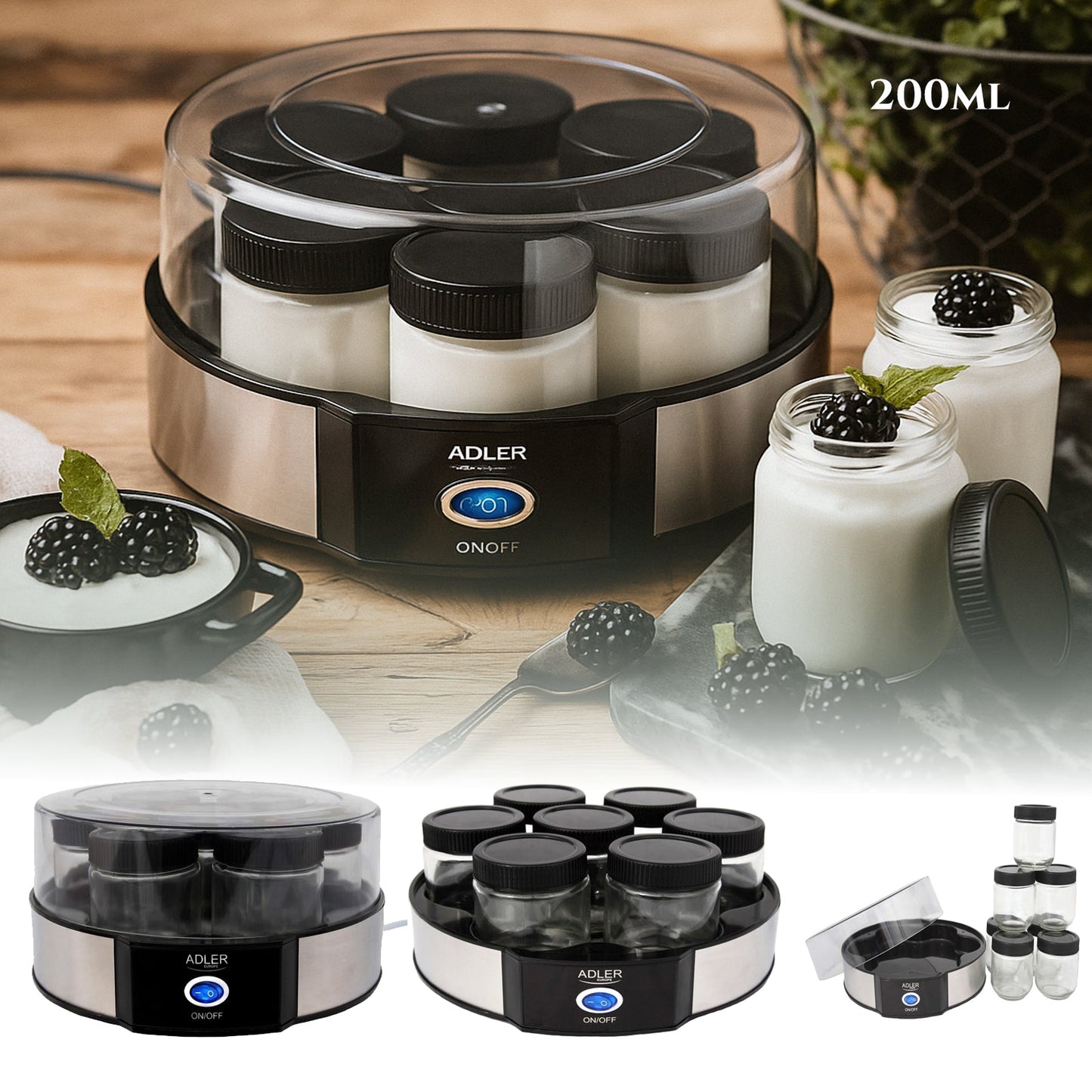 Jogurto gaminimo aparatas 20 W + 7 stiklainiai