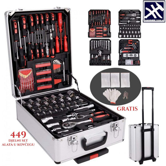 449 DALIŲ LAGAMINAS + NEMOKAMOS HAMMER TOOLS PIRŠTINĖS