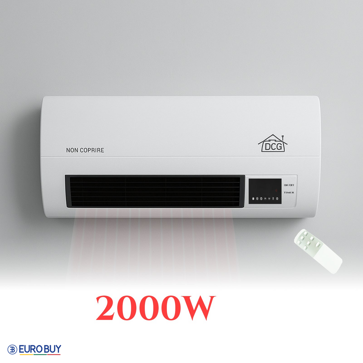 Zidna električna grijalica 2000W s daljinskim upravljačem