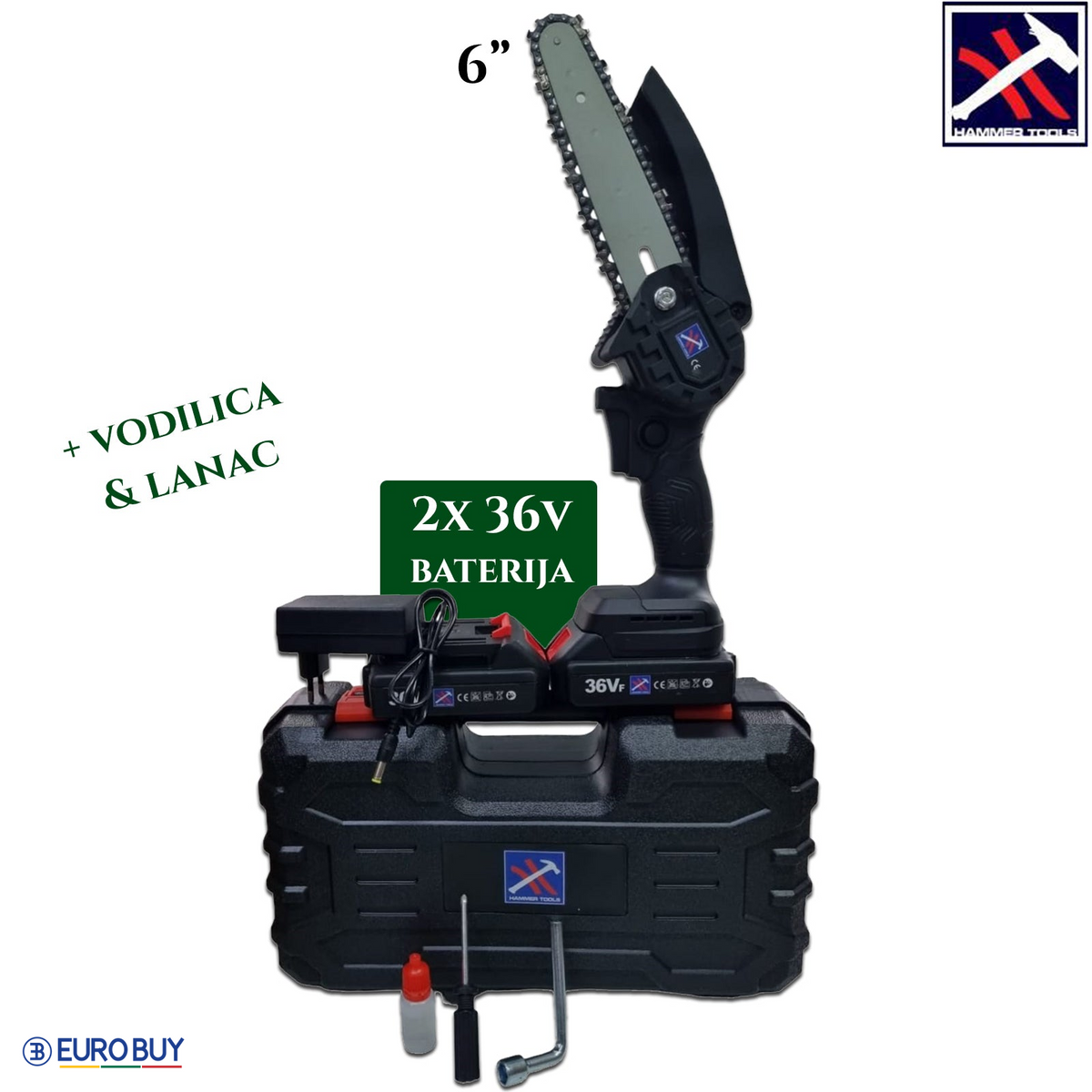 MINI AKU PILA 6 INCH X2 BATERIJA HAMMER TOOLS