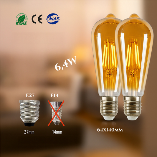 2 VNT. LED Edison lemputė E27 – moderni retro elegancija