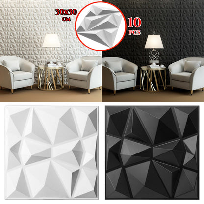 3D sienų panelės – Geometrinis dizainas – 10 vienetų