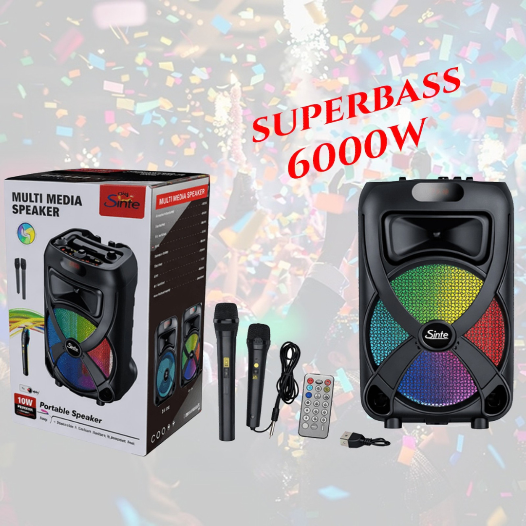 SuperBass 6000W vakarėlių garsiakalbis