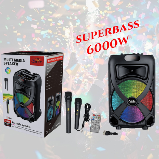 SuperBass 6000W vakarėlių garsiakalbis